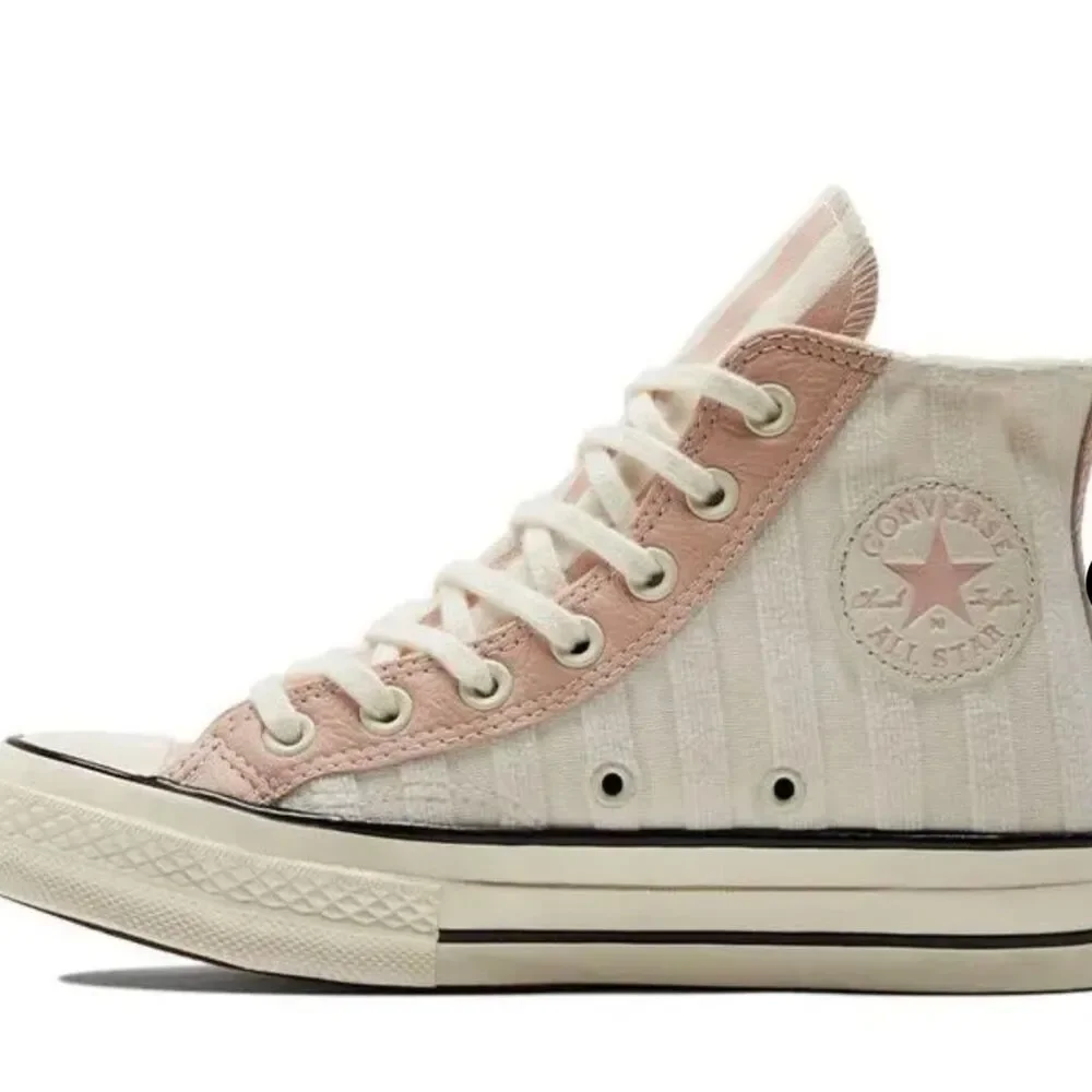 Converse Chuck 70 Striped High Top Sneakers Pink White 7.5